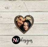 Heart Hanging Sign (White or Dark Natural Wood)